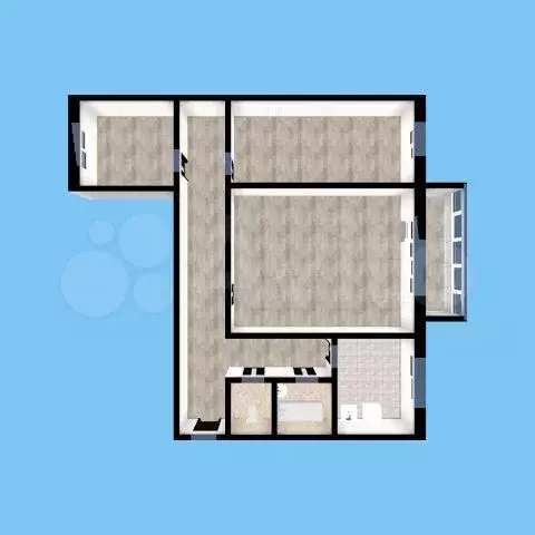 3-к. квартира, 58,6 м, 5/5 эт. - Фото 0