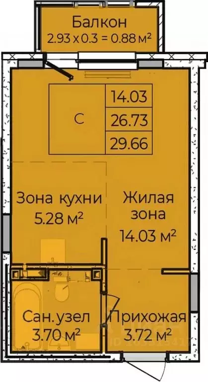 Студия Удмуртия, с. Завьялово ул. Чкалова, 3 (27.27 м) - Фото 0