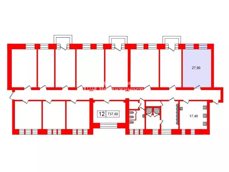 Комната Санкт-Петербург ул. Седова, 80 (27.9 м) - Фото 2