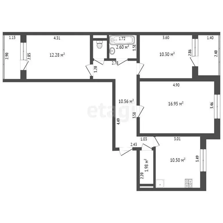 3-комнатная квартира: Ульяновск, Новосондецкий бульвар, 12 (65.2 м) - Фото 1