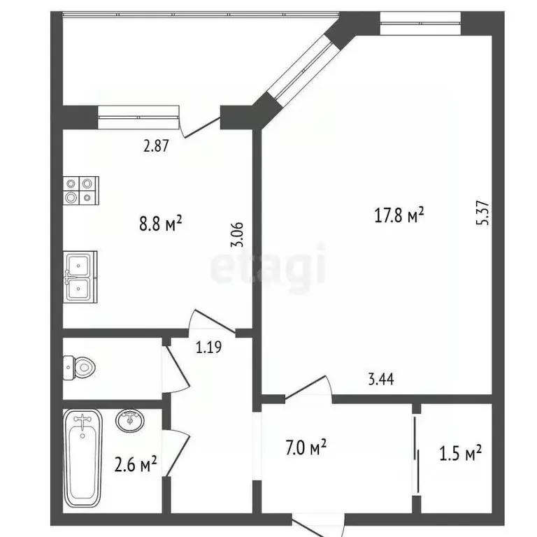 1-к кв. Ямало-Ненецкий АО, Новый Уренгой Лимбяяха мкр, Приозерный мкр, ... - Фото 2