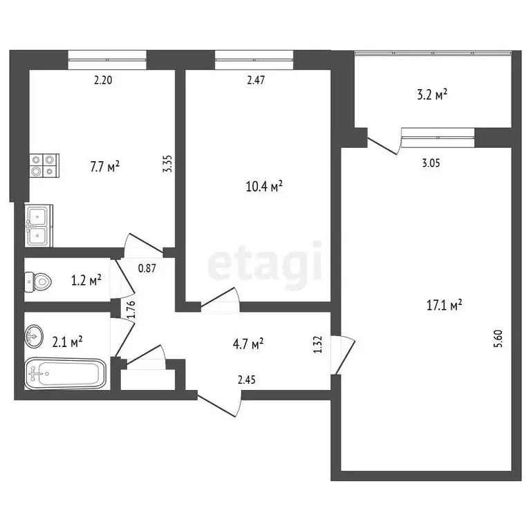 2-комнатная квартира: Самара, улица Фадеева, 44 (43.6 м) - Фото 0