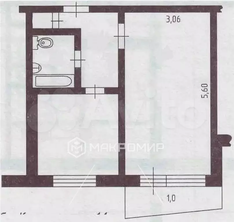 1-к. квартира, 37,4 м, 1/9 эт. - Фото 0