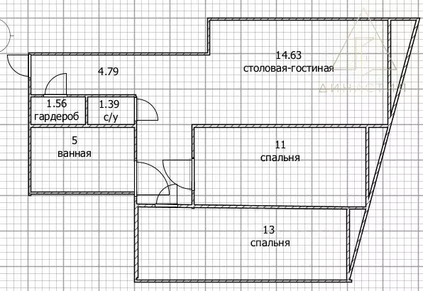 3-к кв. Башкортостан, Уфа ул. Октябрьской Революции, 23А (55.05 м) - Фото 0