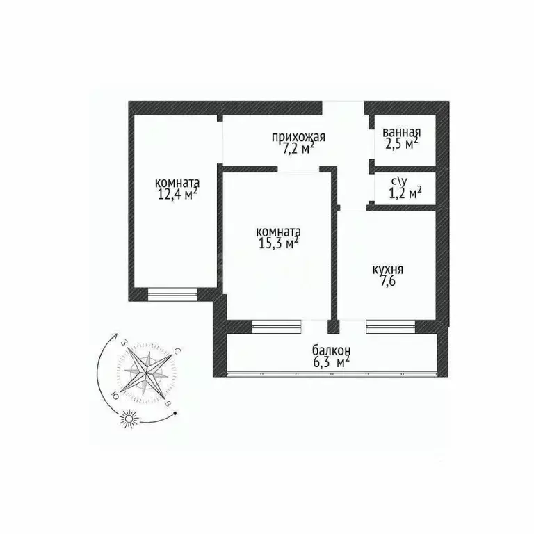 2-к кв. Адыгея, Майкоп ул. Юннатов, 5к2 (46.2 м) - Фото 2