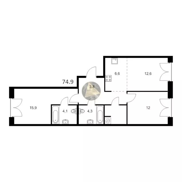 2-комнатная квартира: Санкт-Петербург, набережная Обводного канала, ... - Фото 1