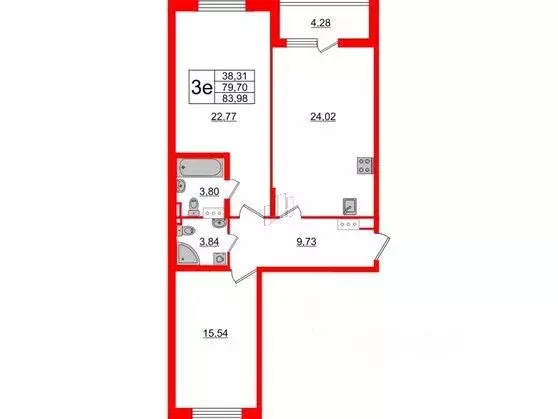 2-к кв. Санкт-Петербург Белоостровская ул., 12 (79.7 м) - Фото 0