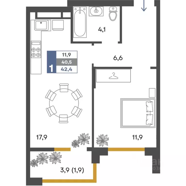 1-к кв. Крым, Симферопольский район, Добровское с/пос, с. Перевальное ... - Фото 1