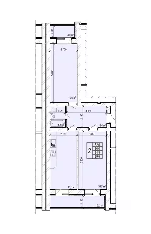 2-к кв. Саратовская область, Энгельс Новобазарная ул., 4 (69.5 м) - Фото 1