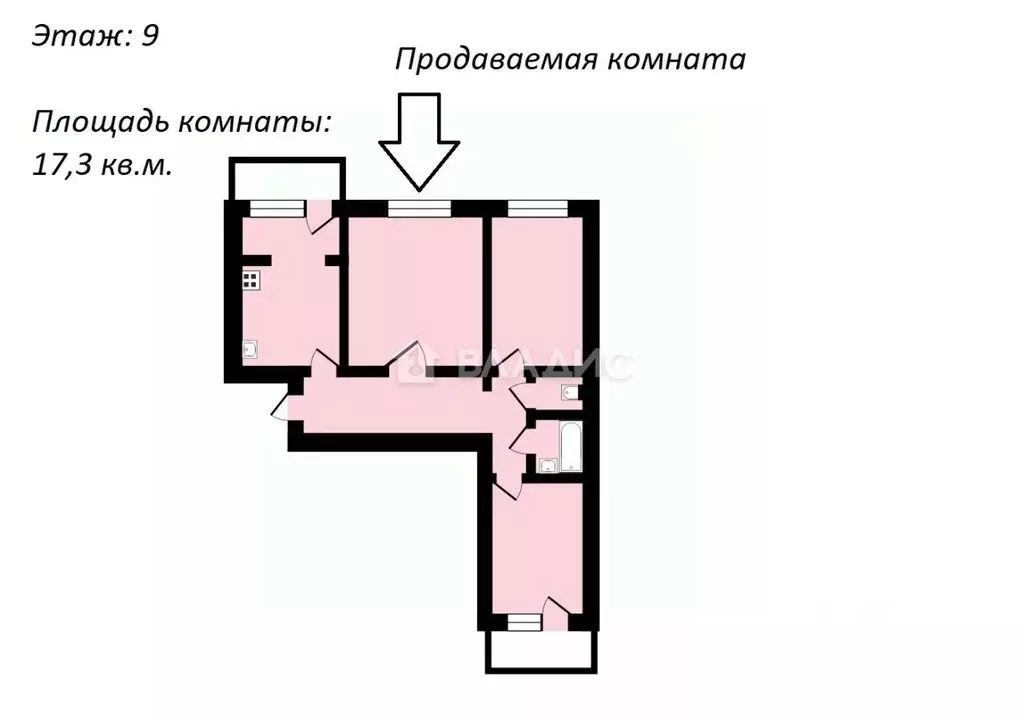 Комната Москва Братеевская ул., 25К3 (17.3 м) - Фото 2