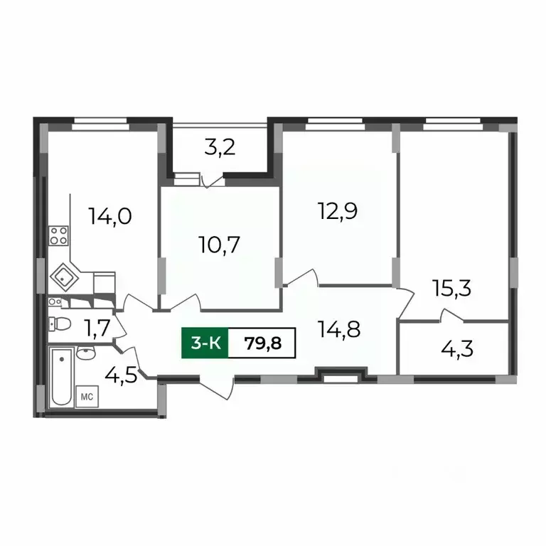 3-к кв. Владимирская область, Владимир бул. Сталинградский, 5 (79.8 м) - Фото 0