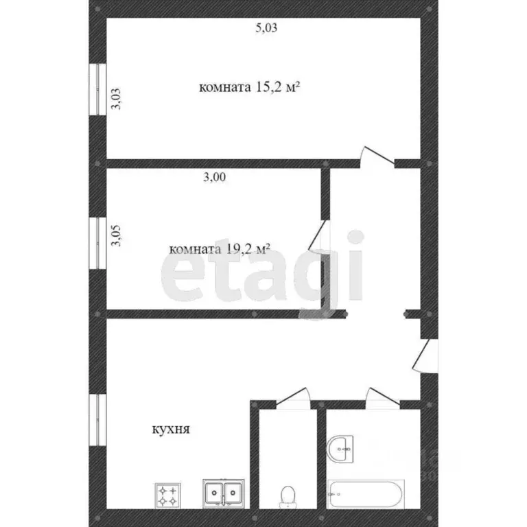 2-к кв. Ханты-Мансийский АО, Сургут ул. Нефтяников, 4/1 (45.0 м) - Фото 1