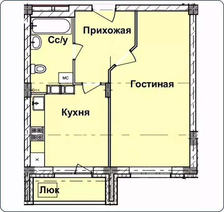 1-к кв. Нижегородская область, Нижний Новгород Деловая ул., 22 (42.4 ... - Фото 0