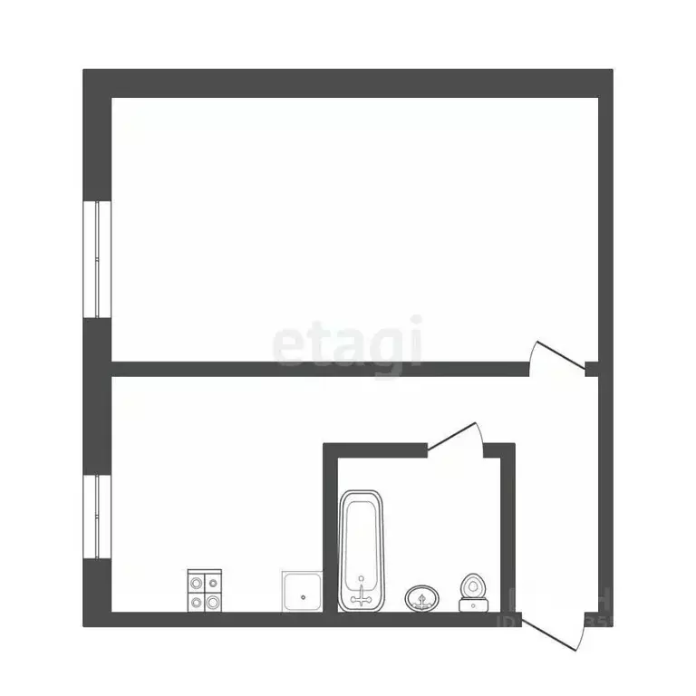 1-к кв. Алтайский край, Бийск ул. Александра Пушкина, 196к1 (30.9 м) - Фото 2