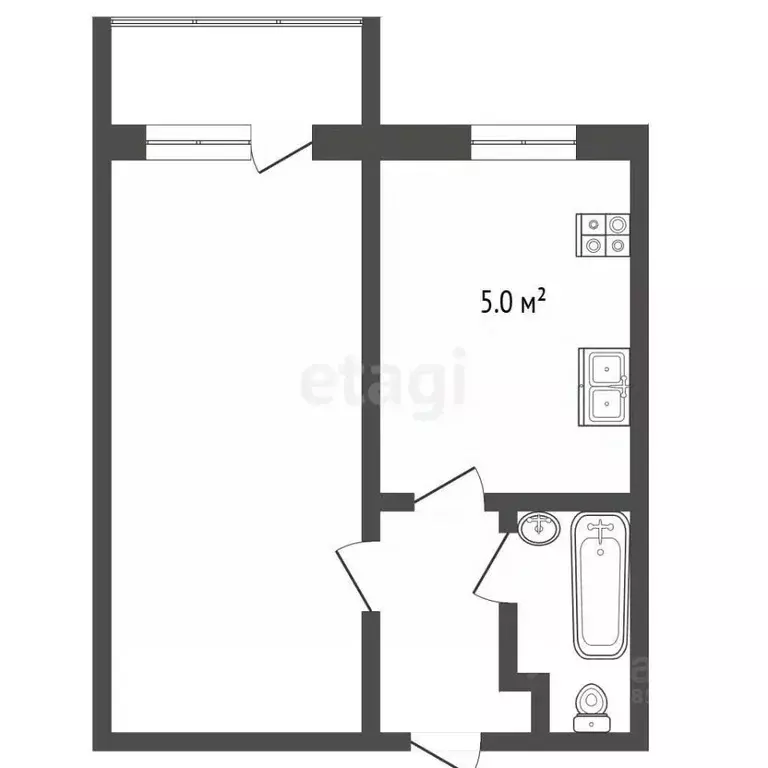 2-к кв. Алтайский край, Барнаул ул. Энтузиастов, 63 (41.0 м) - Фото 1