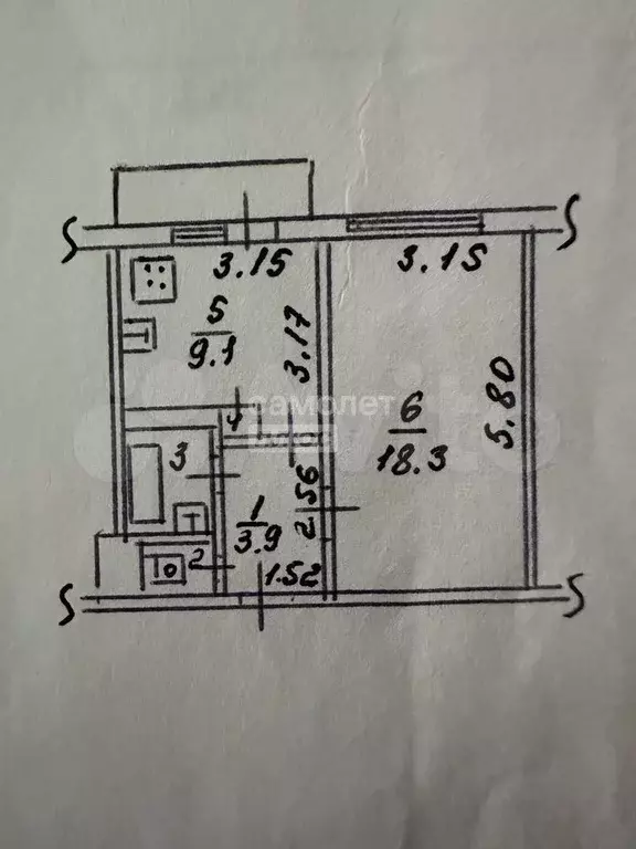 1-к. квартира, 35,1 м, 4/9 эт. - Фото 0