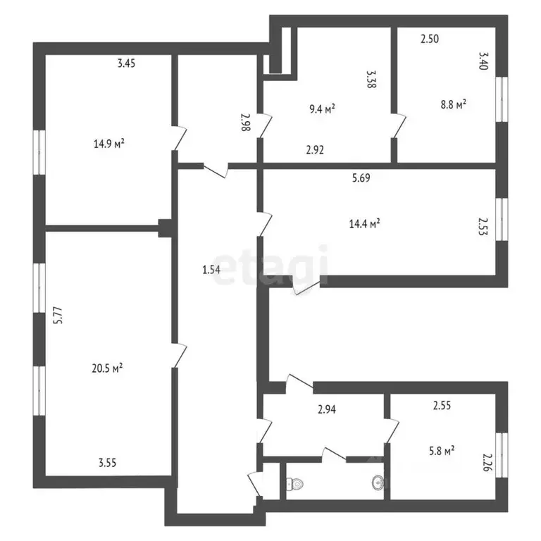 4-к кв. Санкт-Петербург ул. Смолячкова, 14К4 (92.0 м) - Фото 1
