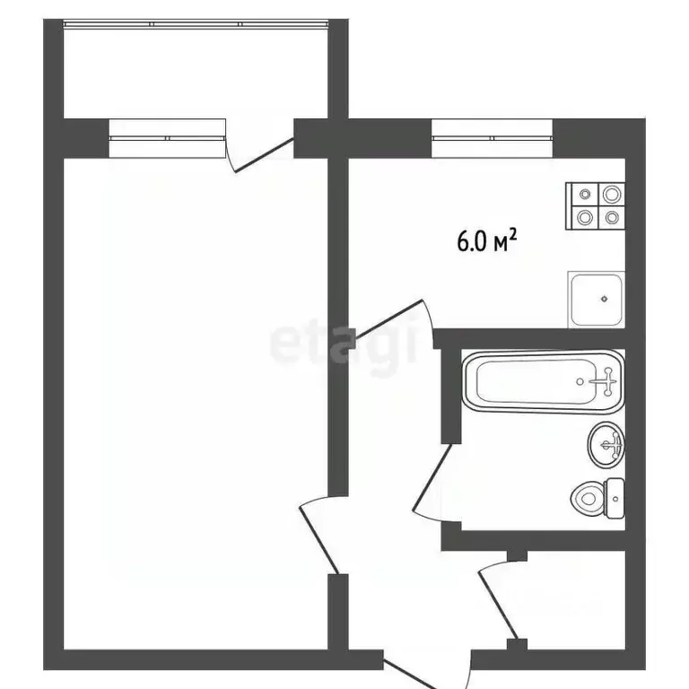 1-к кв. Тамбовская область, Тамбов Магистральная ул., 17А (36.9 м) - Фото 1