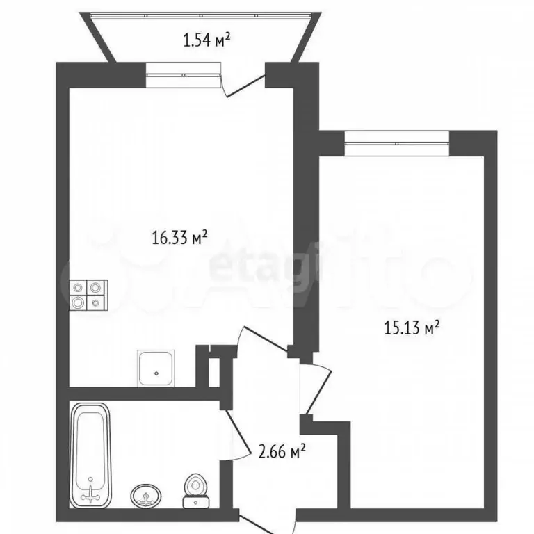 1-к. квартира, 40 м, 5/22 эт. - Фото 0