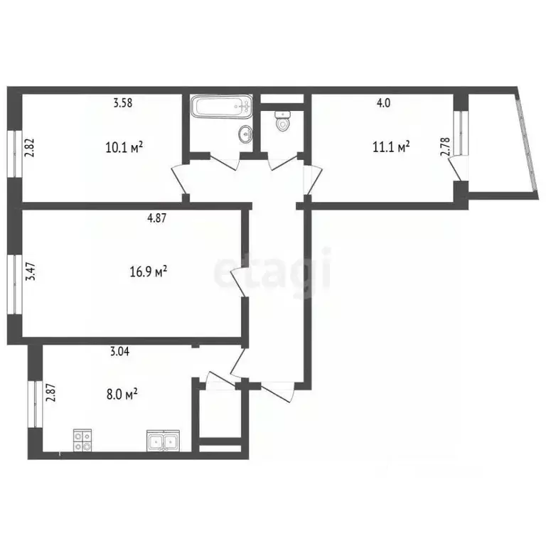 3-к кв. Владимирская область, Муром Советская ул., 50 (61.7 м) - Фото 2