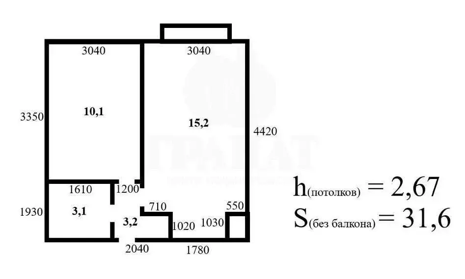 1-комнатная квартира: Екатеринбург, улица Зелёный Остров, 14 (31.6 м) - Фото 0