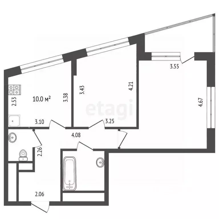 2-к кв. Москва Автозаводская ул., 23Бк2 (55.0 м) - Фото 2