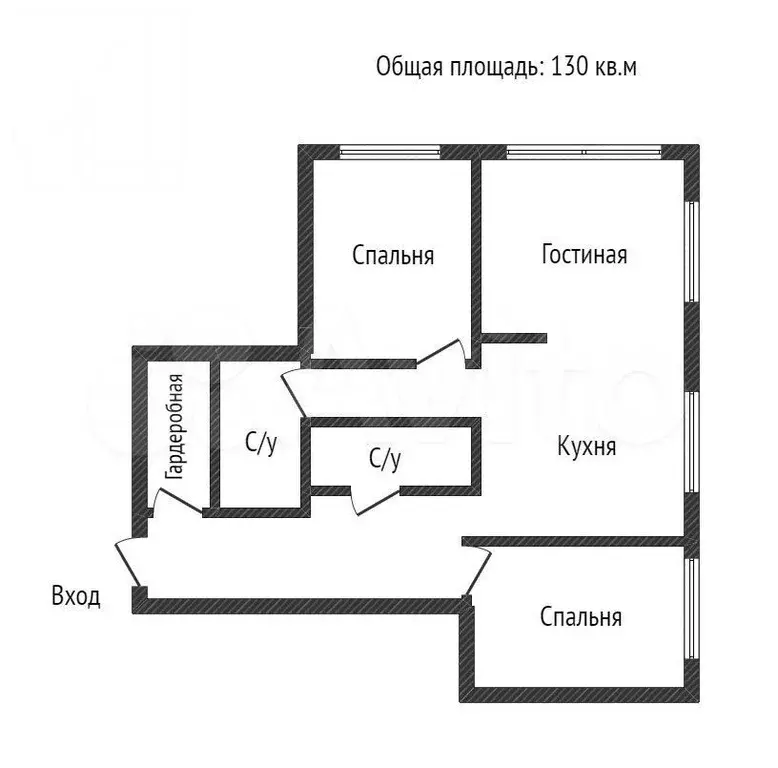 3-к. квартира, 130 м, 5/5 эт. - Фото 0