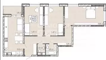 3-к кв. Калужская область, Калуга ул. Пухова, 58 (91.62 м) - Фото 2