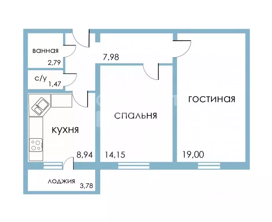 2-к кв. Ульяновская область, Ульяновск ул. Юго-западная, 21 (54.3 м) - Фото 1