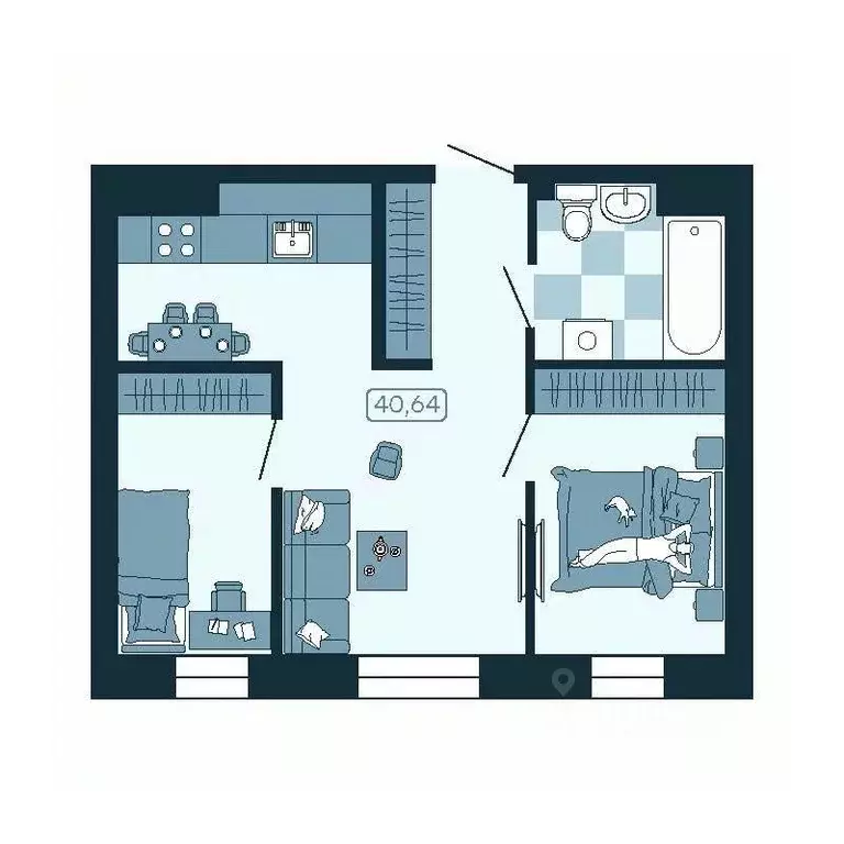 2-к кв. Приморский край, Владивосток ул. Борисенко (40.64 м) - Фото 1