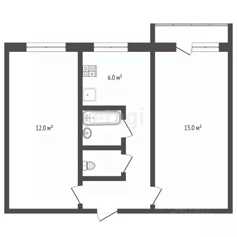 2-к кв. Вологодская область, Вологда Новгородская ул., 1А (45.0 м) - Фото 2