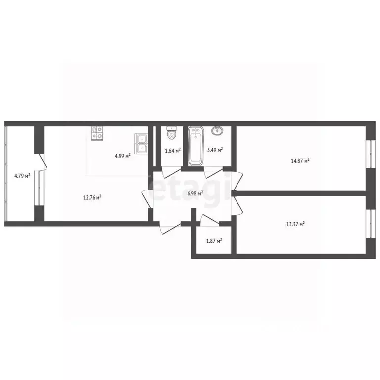 2-к кв. Москва ул. Генерала Пилипенко, 1к3 (65.5 м) - Фото 2