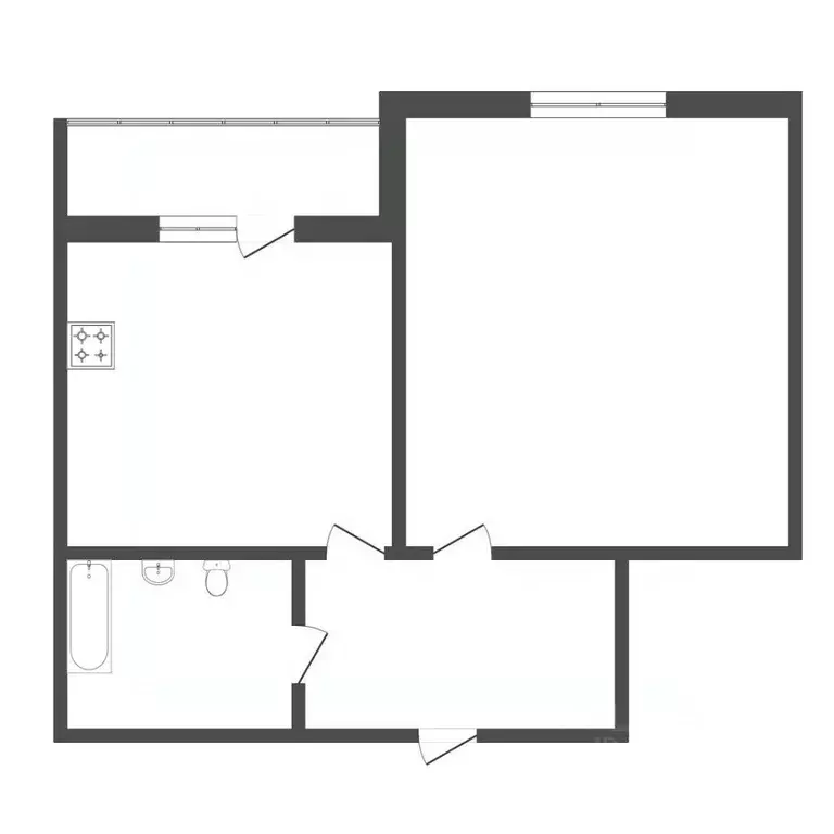 1-к кв. Тюменская область, Тюмень ул. Газовиков, 55 (32.9 м) - Фото 0