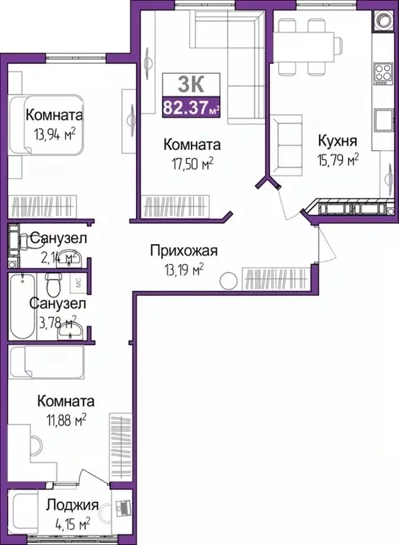 3-к кв. Крым, Симферополь ул. Батурина (80.29 м) - Фото 0