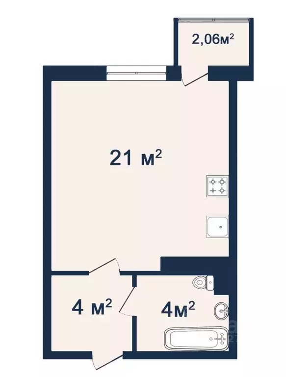 Студия Красноярский край, Красноярск ул. Петра Подзолкова, 22 (29.9 м) - Фото 2