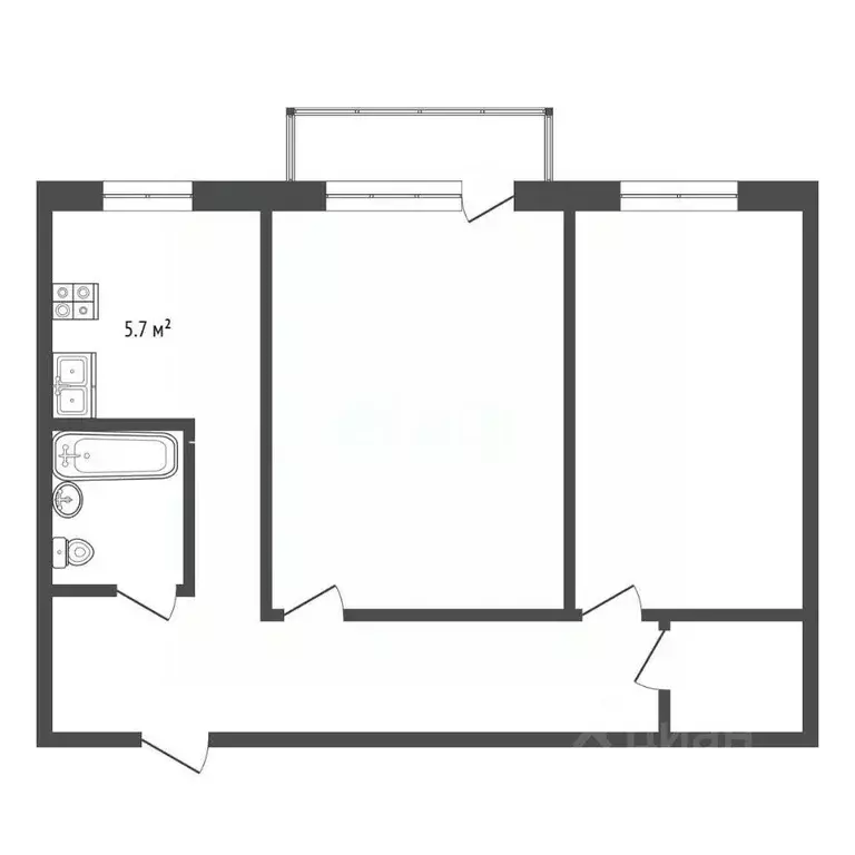 2-к кв. Самарская область, Самара Партизанская ул., 116 (42.5 м) - Фото 2