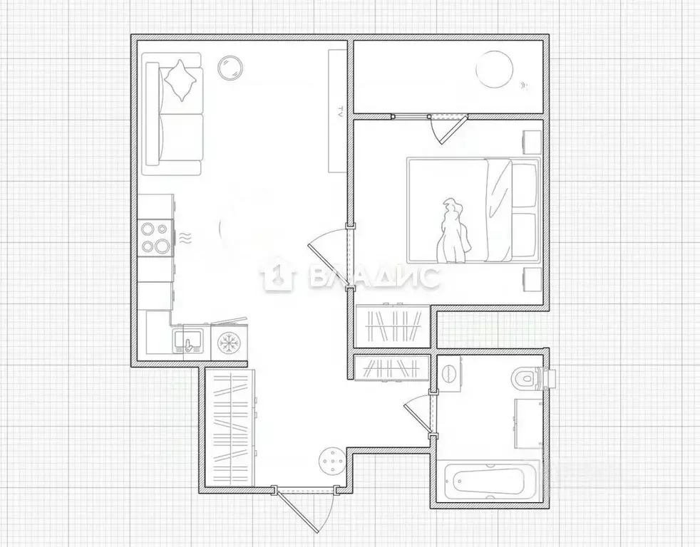 1-к кв. Москва 6-я Радиальная ул., 7/1к2 (40.8 м) - Фото 2
