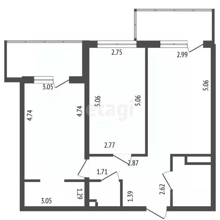 2-к кв. Ленинградская область, Мурино Всеволожский район, пл. ... - Фото 2