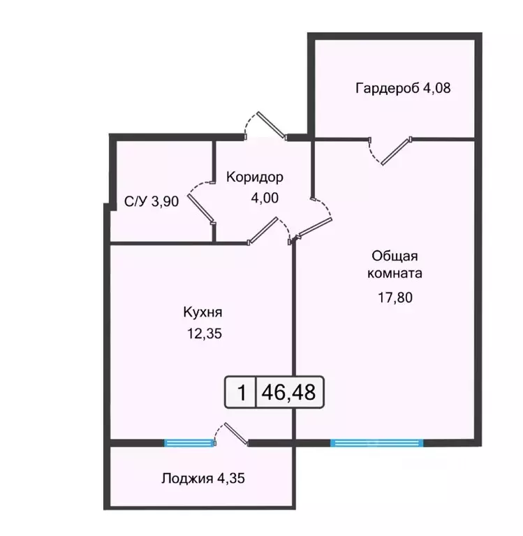 1-к кв. Ставропольский край, Невинномысск ул. Дунаевского, 11Е (46.48 ... - Фото 1