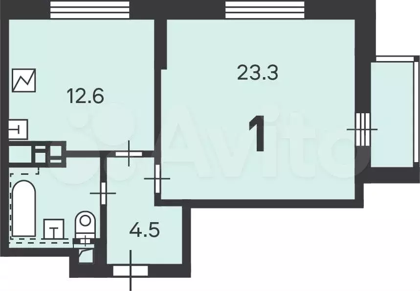 Аукцион: 1-к. квартира, 45,4 м, 19/24 эт. - Фото 1