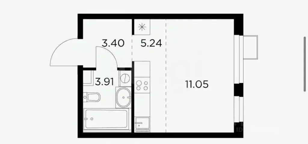 Студия Московская область, Пушкино ул. Александра Меня, 5 (23.6 м) - Фото 2