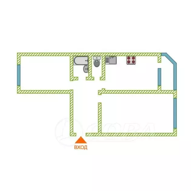 2-комнатная квартира: Тюмень, Широтная улица, 126к1 (66.9 м) - Фото 2