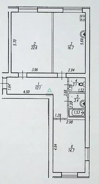 2-к кв. Башкортостан, Уфа ул. Софьи Перовской, 38 (71.6 м) - Фото 2