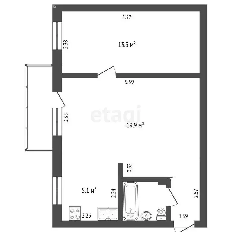 2-комнатная квартира: Долгопрудный, Нагорная улица, 4 (43.3 м) - Фото 0
