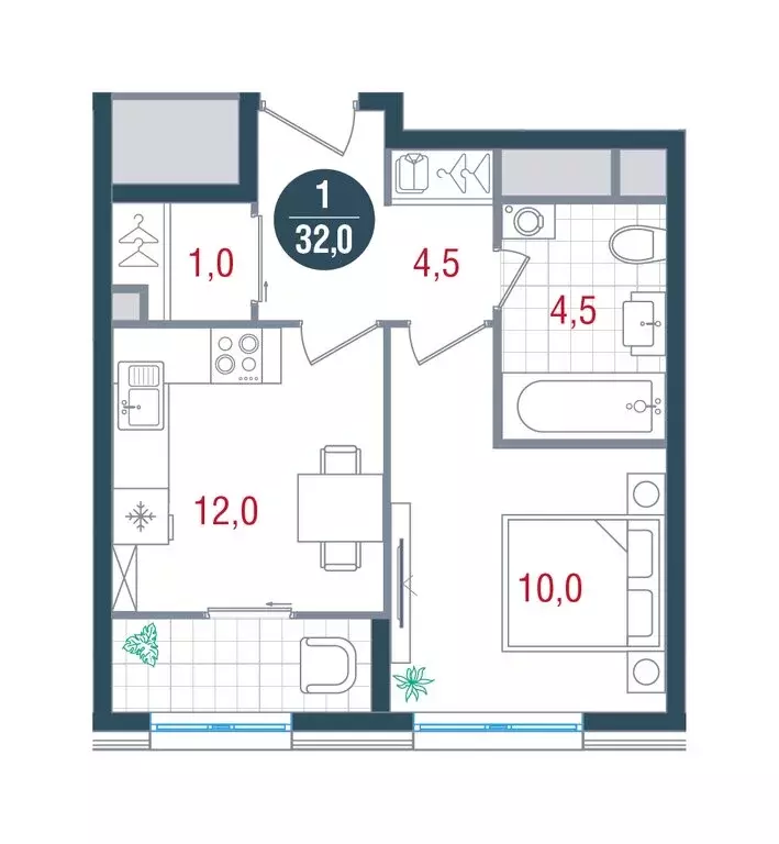 1-комнатная квартира: Москва, Кавказский бульвар, 51 (32 м) - Фото 1