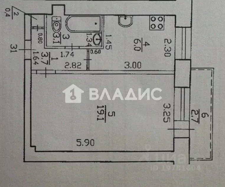 1-к кв. Башкортостан, Уфа ул. 50 лет СССР, 2 (32.3 м) - Фото 2