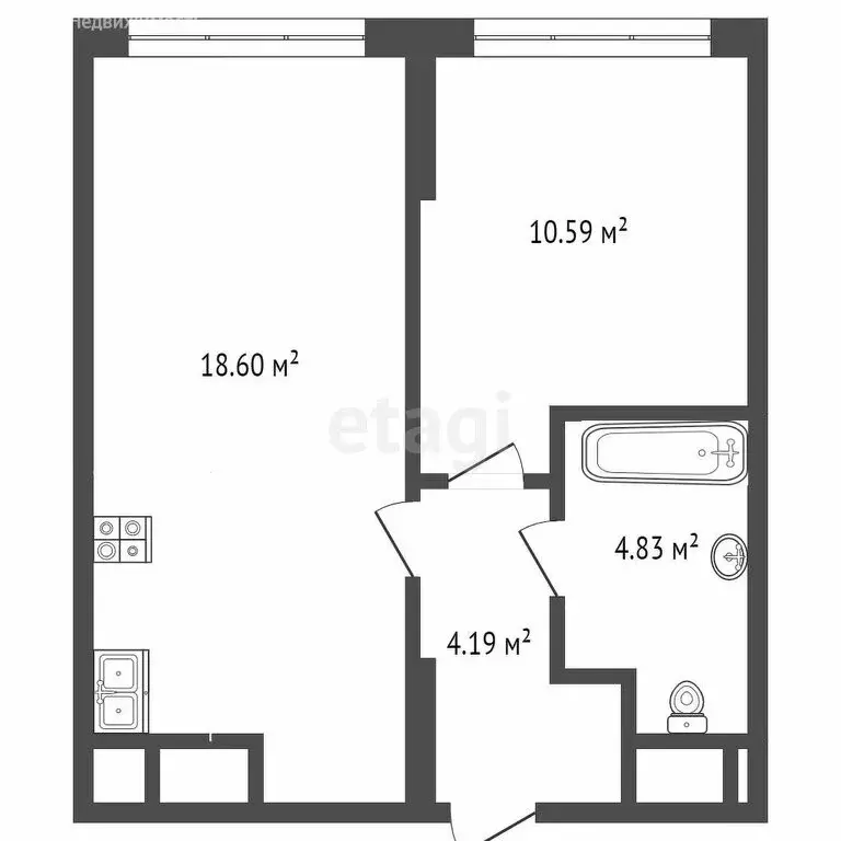 1-комнатная квартира: Тюмень, улица Разведчика Кузнецова, 7 (37.2 м) - Фото 0