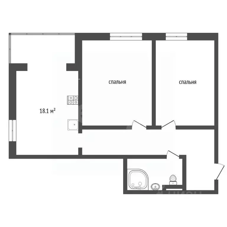 2-к кв. Тюменская область, Тюмень ул. Бориса Житкова, 5к1 (49.3 м) - Фото 2