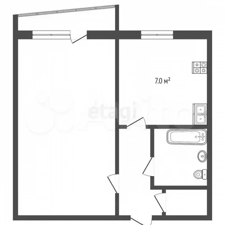 1-к. квартира, 37,9 м, 9/9 эт. - Фото 0