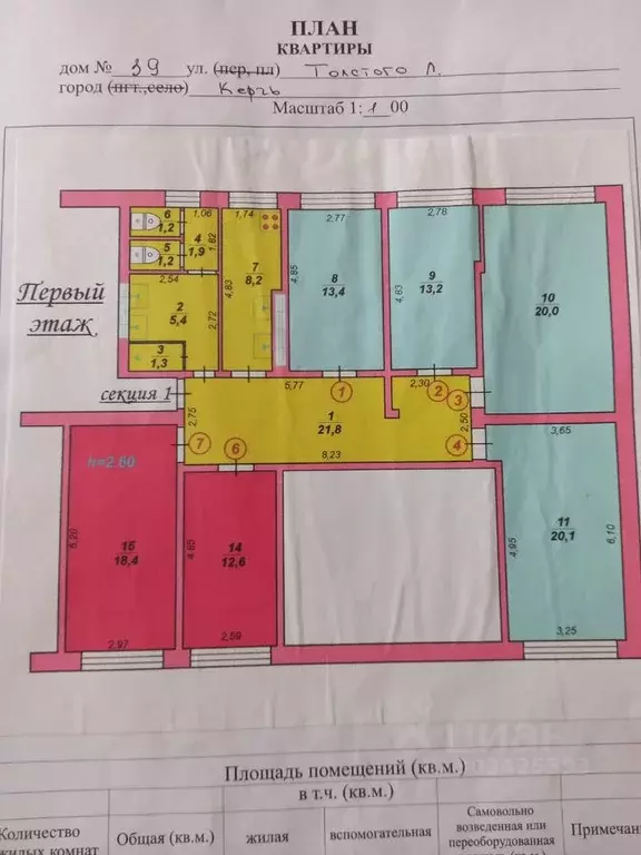 Комната Крым, Керчь ул. Льва Толстого, 39 (31.0 м) - Фото 1